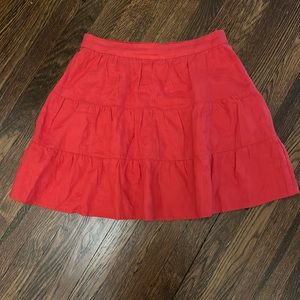 Boden red linen skirt with pockets.